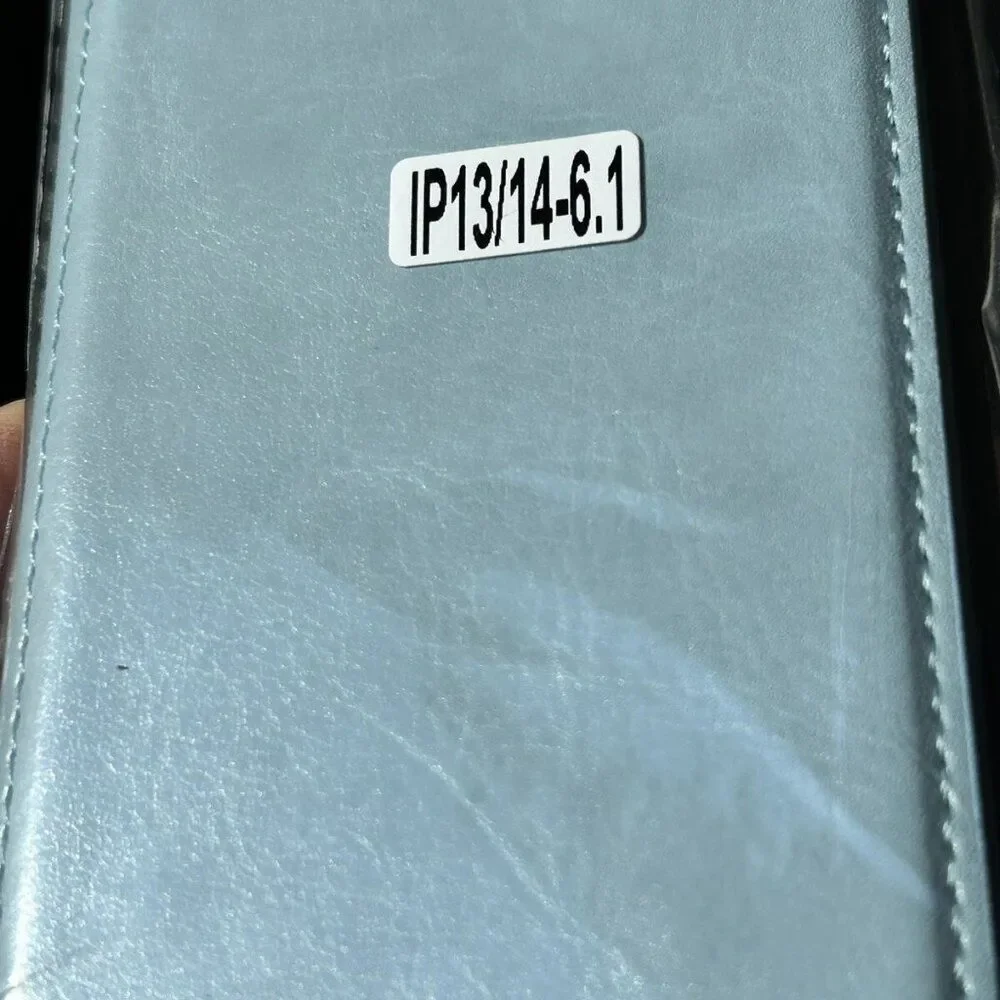 Wallet Case With Card Holder For iPhone 15/14 Plus/13/12/11 Pro Max - Light Blue
